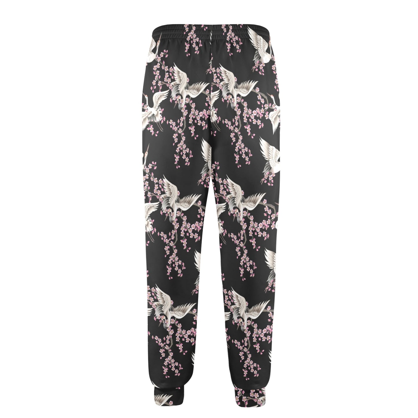 Crane Pattern Print Design 01 Men's Casual Track Pants