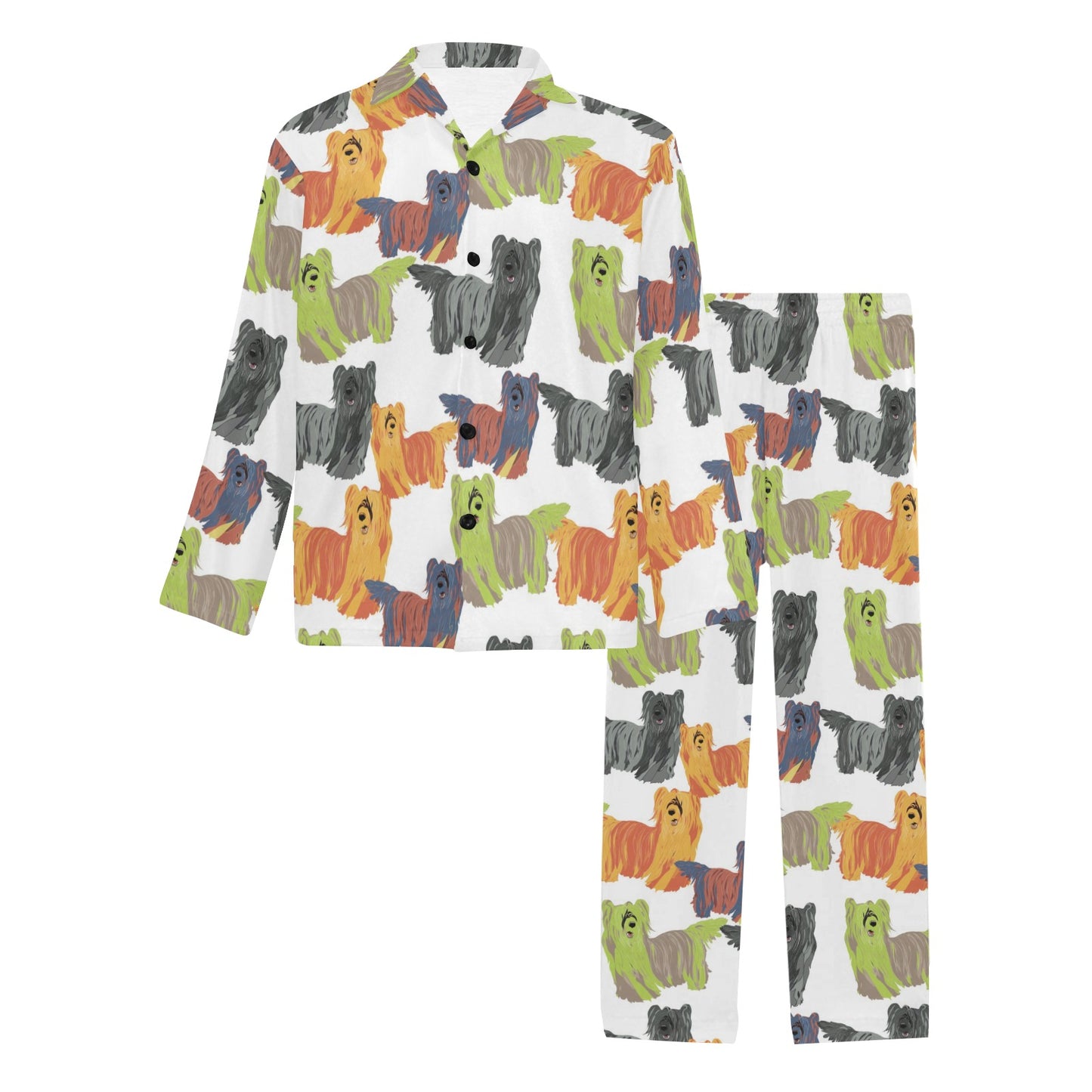 Skye Terriers Print Design LKS301 Men's Long Pajama Set