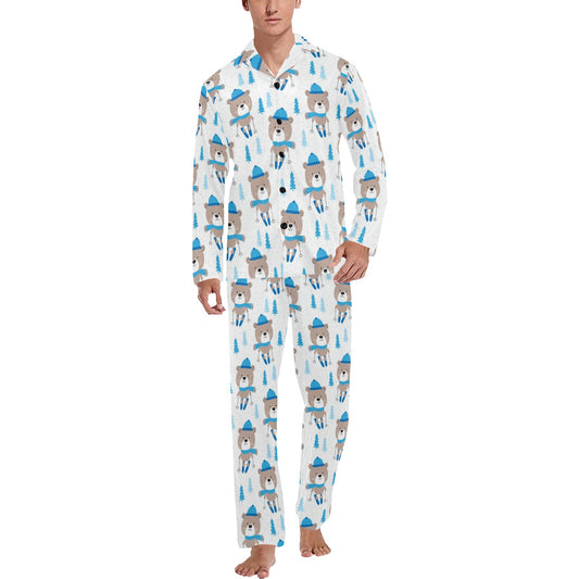 Ski Print Design LKS306 Men's Long Pajama Set
