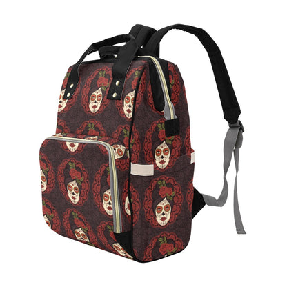 Day of the Dead Mexican Girl Diaper Bag Backpack