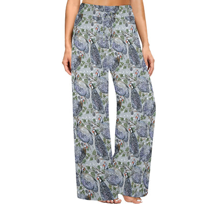 Guinea Fowl Print Design LKS402 Women's Wide Leg Lounge Pants