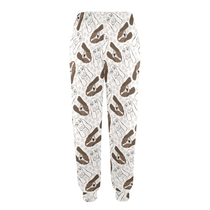 Basset Hound Pattern Print Design 01 Women's Casual Track Pants