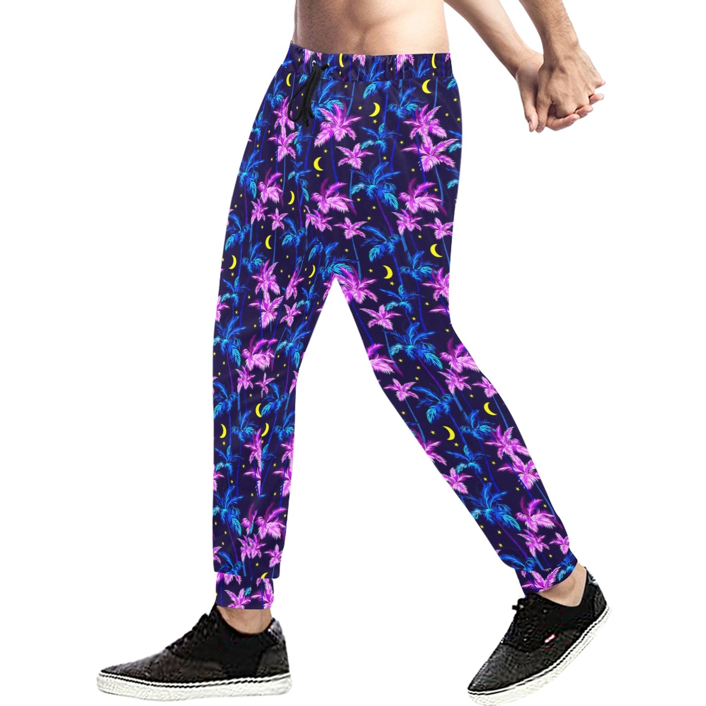 Palm Tree Night Scene Design Print Men's Sweatpants