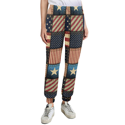 American flag Patchwork Design Women's Casual Track Pants
