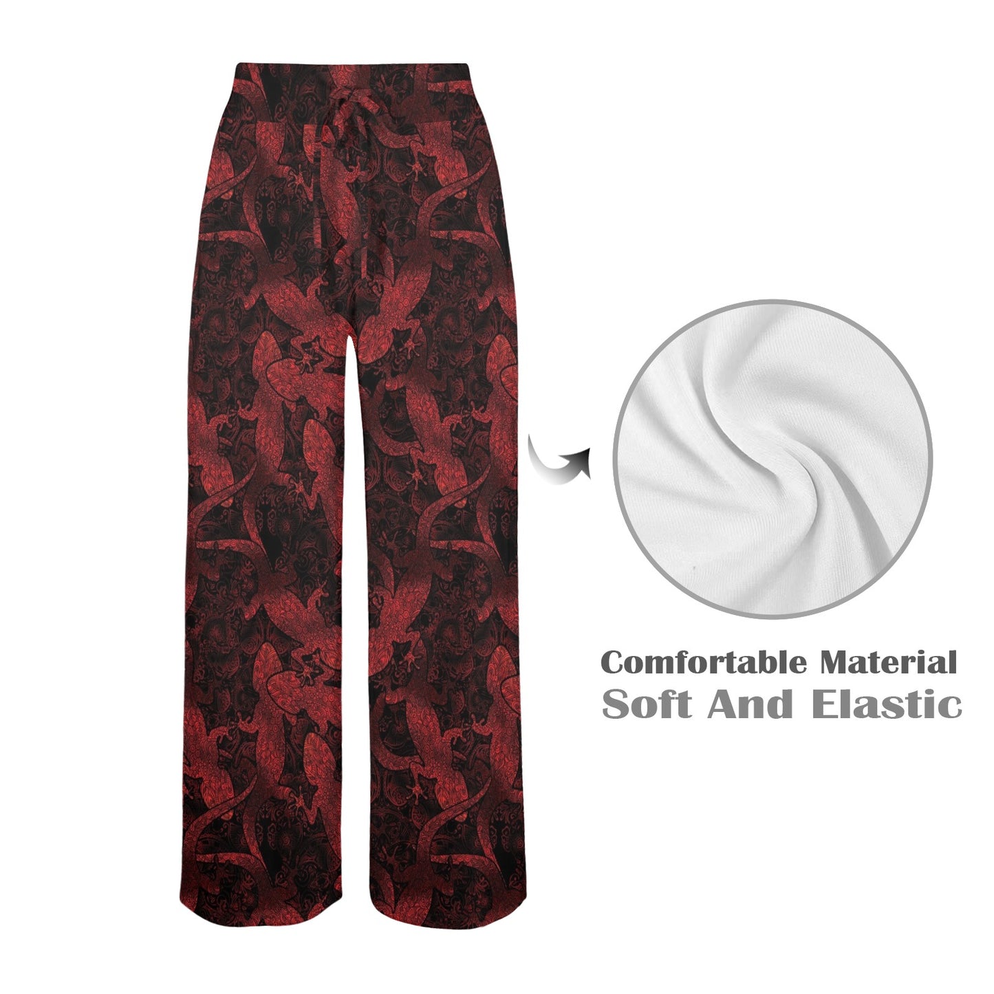 Gecko Pattern Print Design 04 Women's Wide Leg Lounge Pants