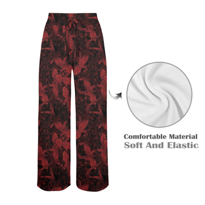 Gecko Pattern Print Design 04 Women's Wide Leg Lounge Pants