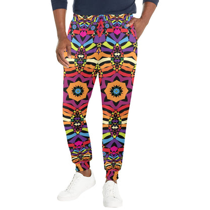 Kaleidoscope Pattern Print Design 01 Men's Casual Track Pants