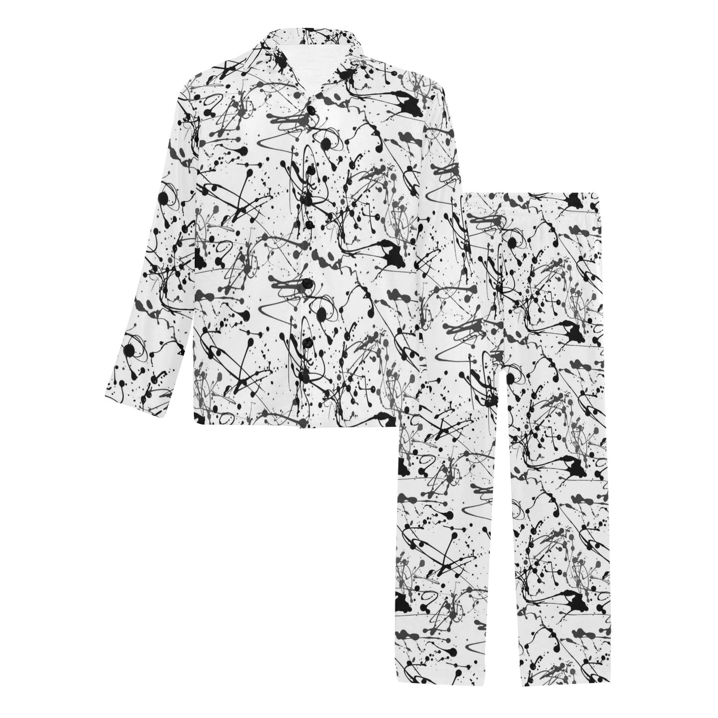 Splatter Print Design LKS305 Men's Long Pajama Set