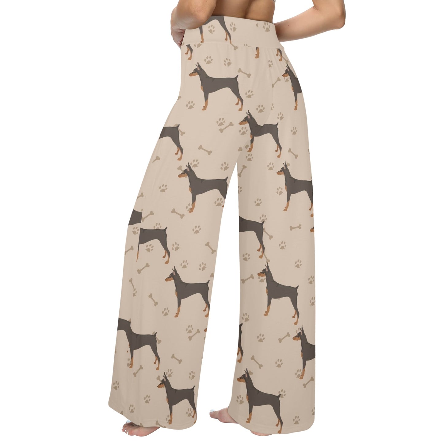Doberman Pinschers Design Print Pattern JJ0112 Women's Wide Leg Lounge Pants