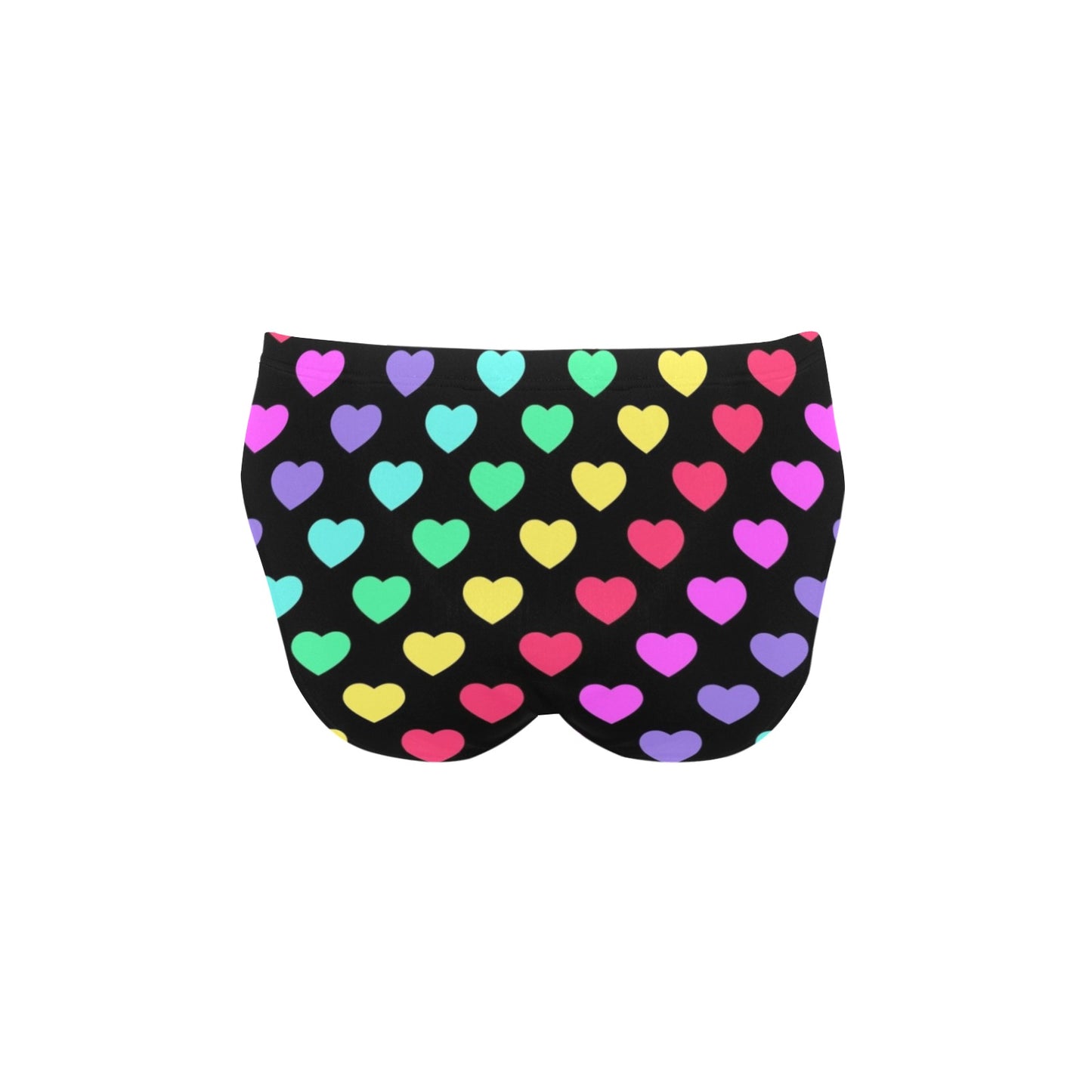 Heart Rainbow Pattern Print Design HE02 Men's Swimming Briefs