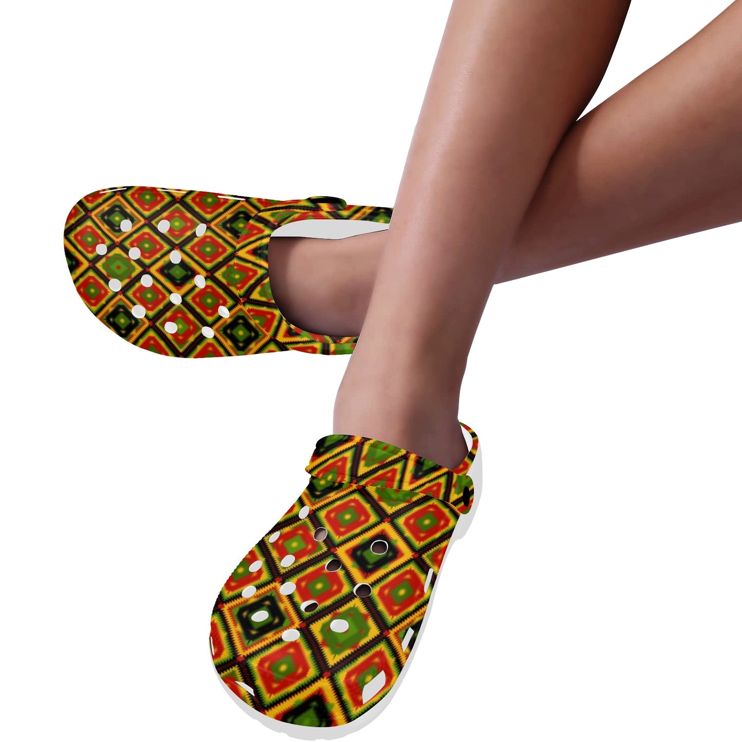 Rasta Reggae Color Pattern Unisex Clogs Shoes