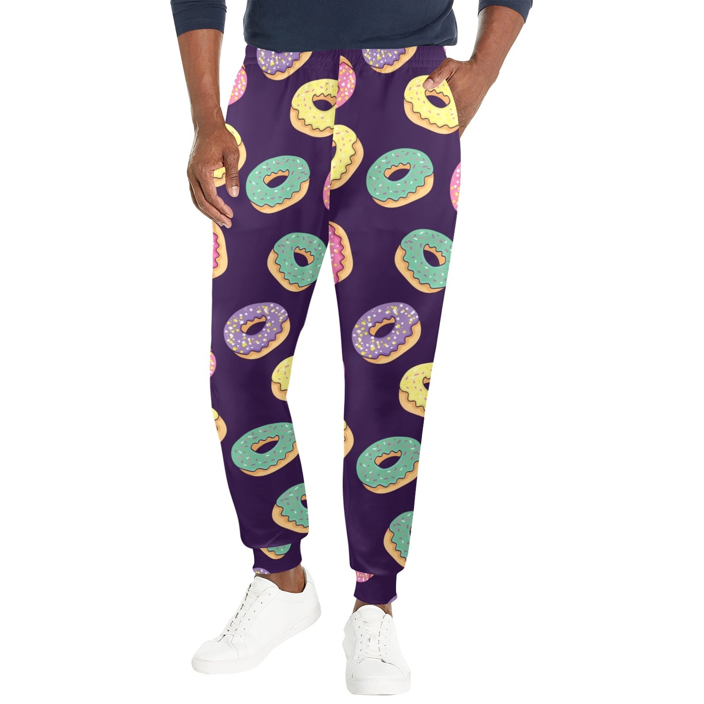 Donut Pattern Print Design DN08 Men's Casual Track Pants
