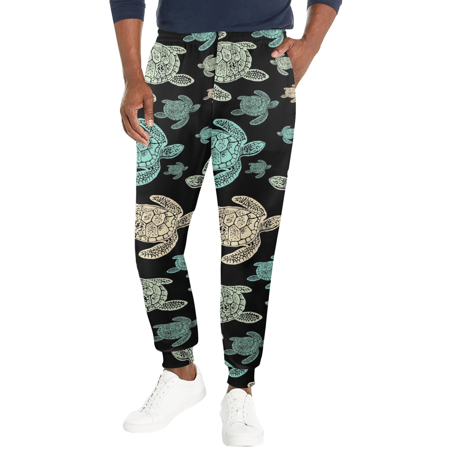 Sea Turtle Stamp Pattern Men's Casual Track Pants