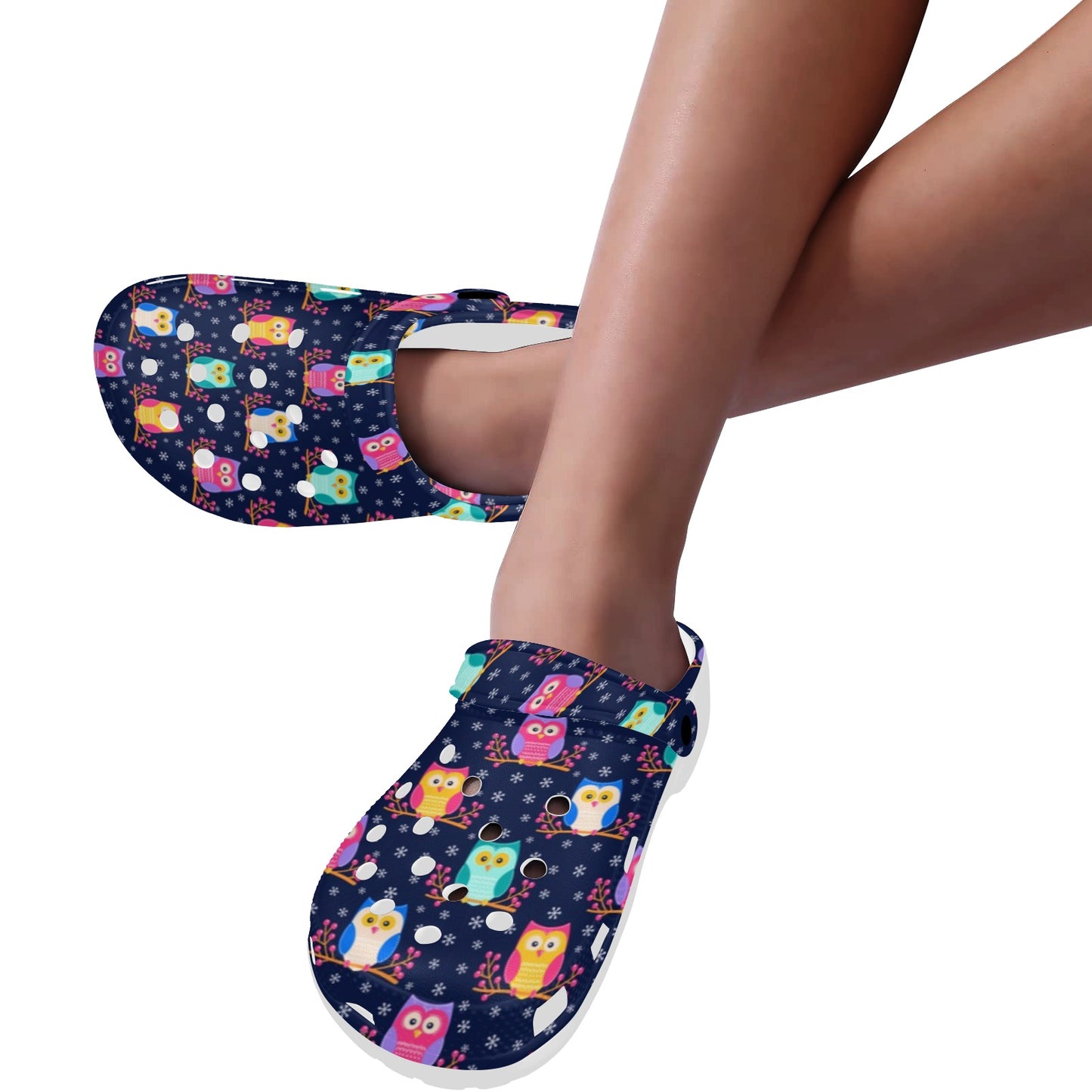 Owl Cute Themed Design Print Unisex Clogs Shoes