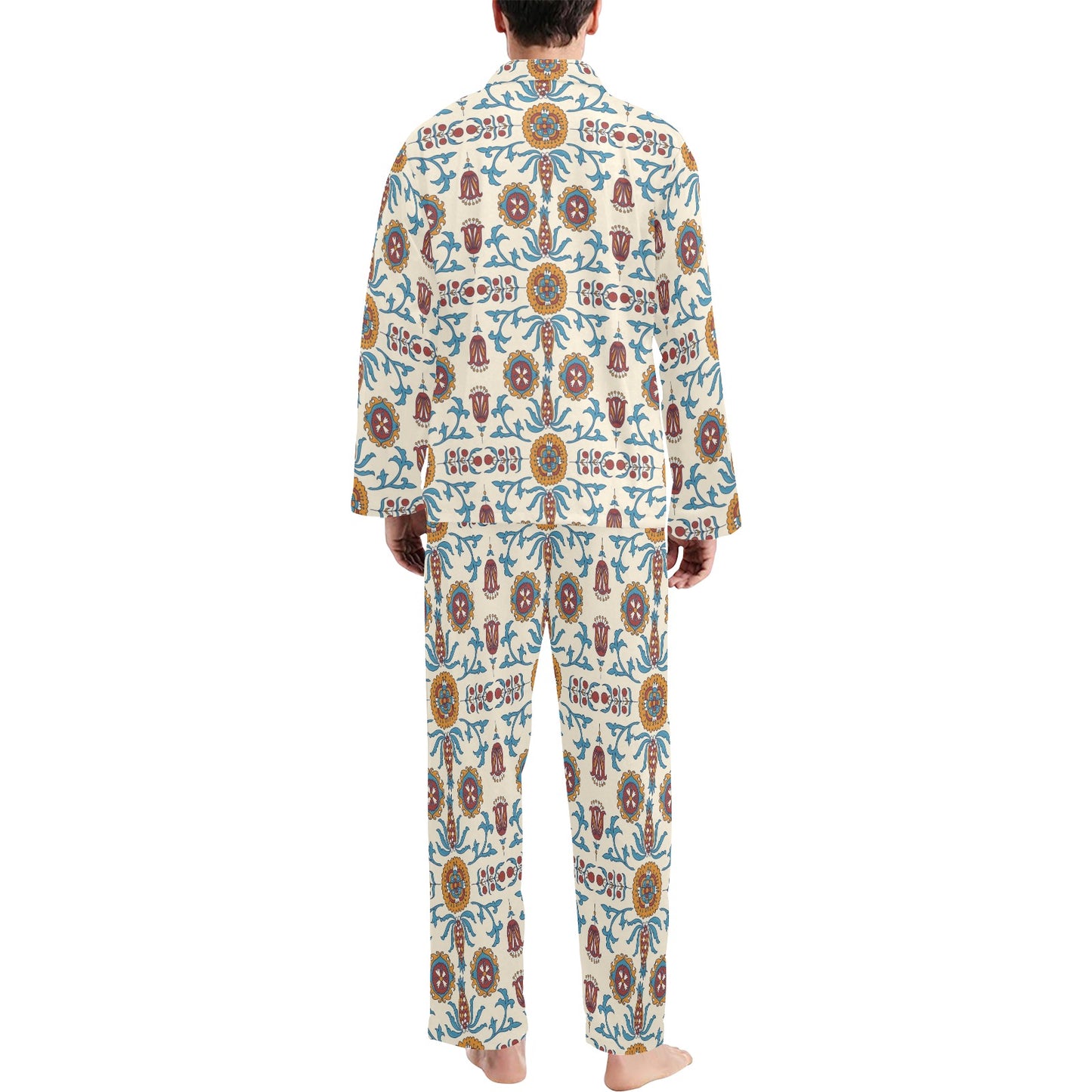 Suzani Print Design LKS301 Men's Long Pajama Set