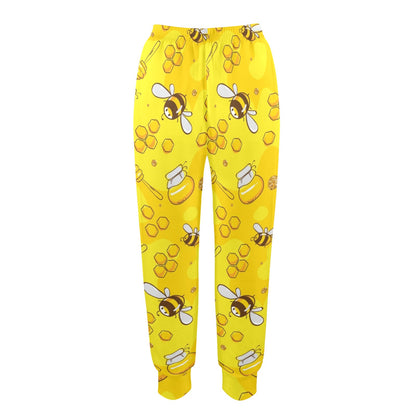 Bee Pattern Print Design BEE01 Women's Casual Track Pants