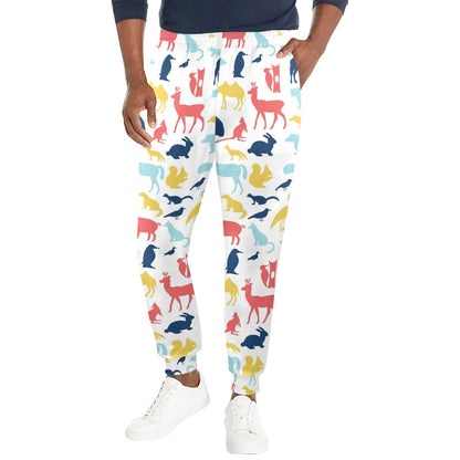 Zoo Animal Design Print Pattern JJ0409 Men's Casual Track Pants