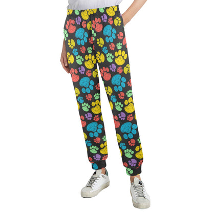 Paw Colorful Print Women's Casual Track Pants