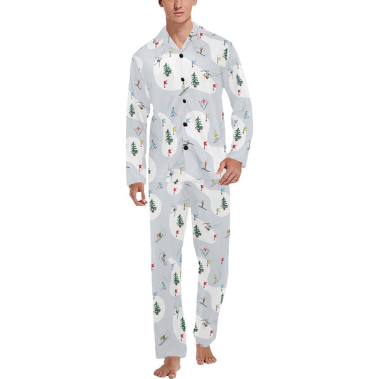 Ski Print Design LKS305 Men's Long Pajama Set