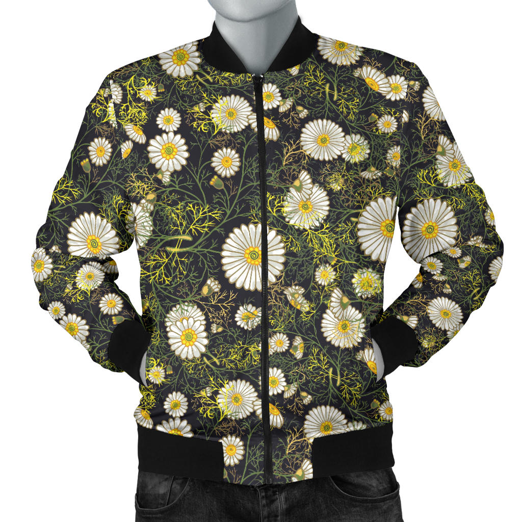 Daisy Pattern Print Design 03 Men Bomber Jacket