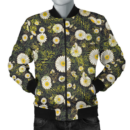 Daisy Pattern Print Design 03 Men Bomber Jacket