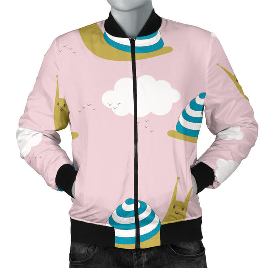 Snail Pattern Print Design 02 Men Bomber Jacket