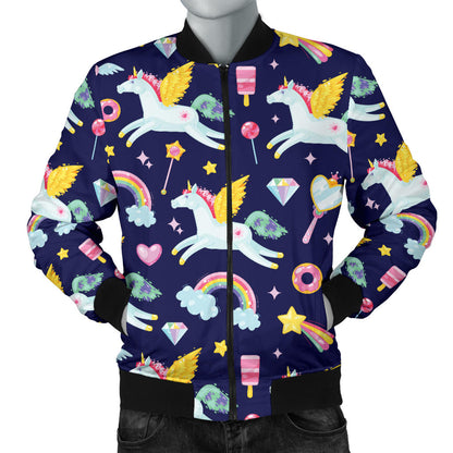 Pegasus Pattern Print Design 05 Men Bomber Jacket