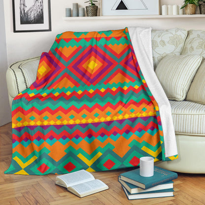 Mexican Pattern Print Design 04 Premium Blanket