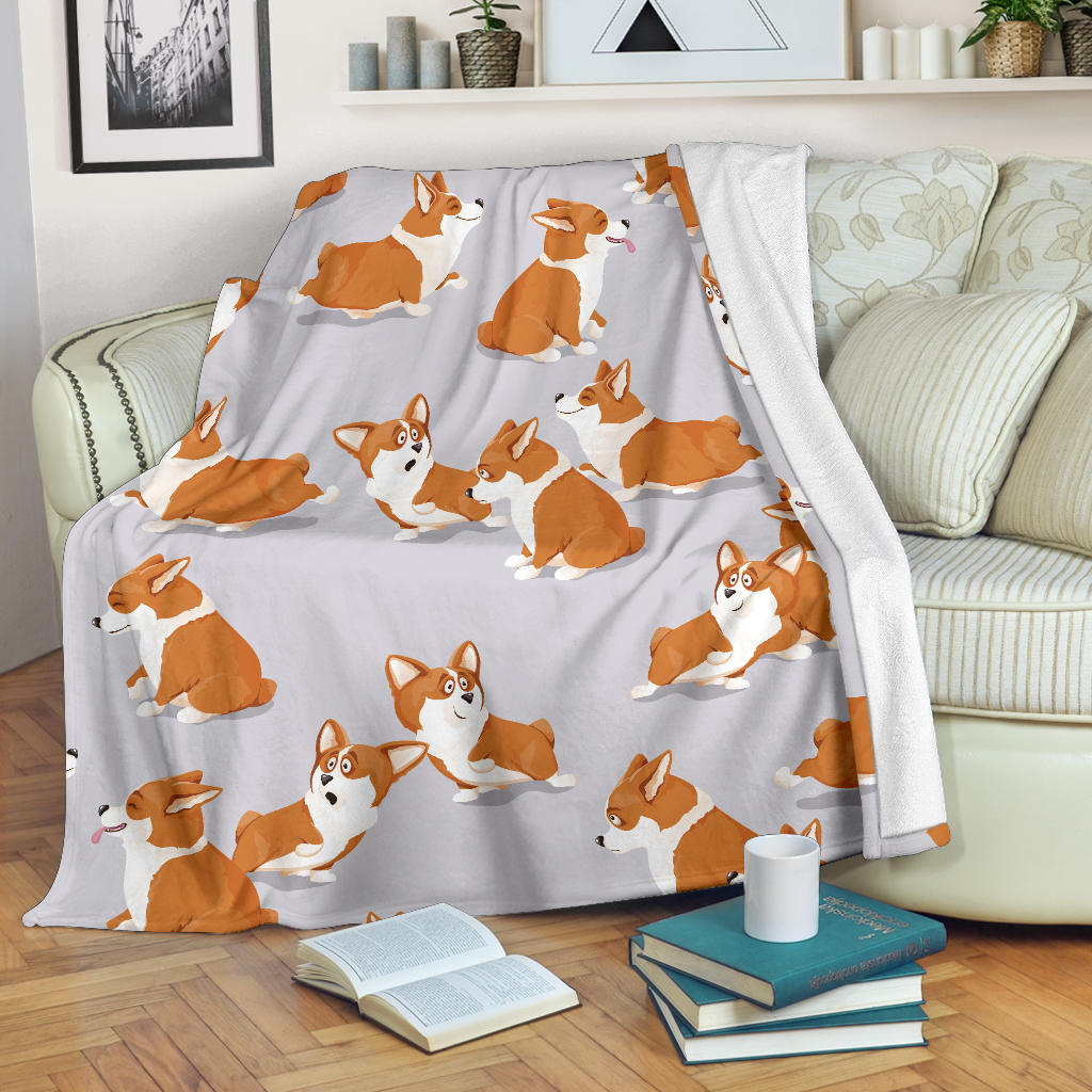Pembroke Welsh Corgis Pattern Print Design A04 Premium Blanket