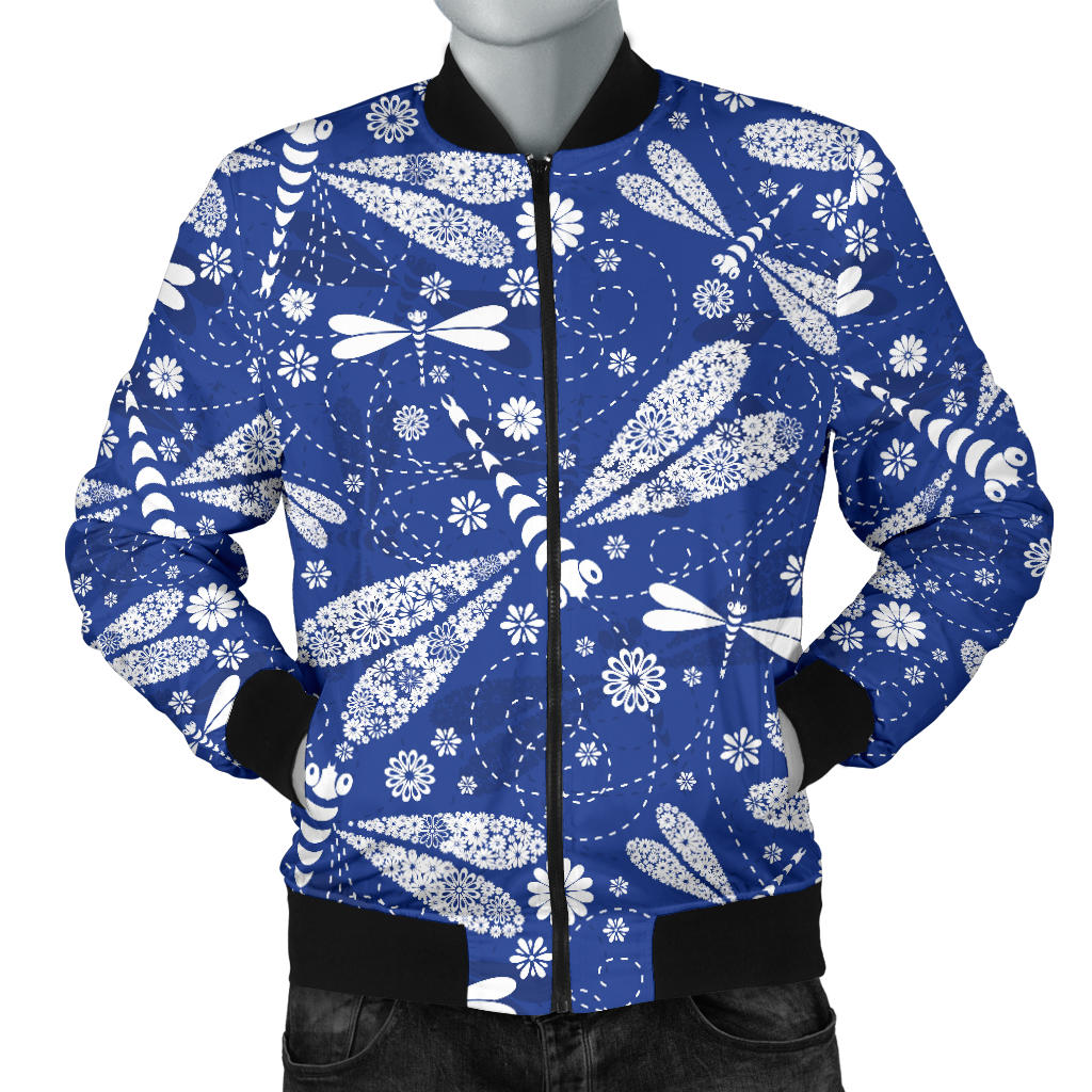 Dragonfly Pattern Print Design 03 Men Bomber Jacket