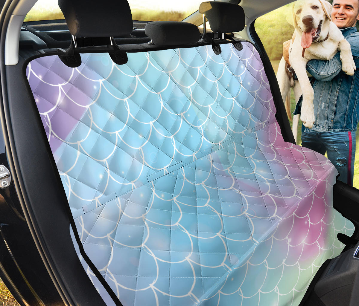 Rainbow Pattern Print Design A06 Rear Dog Car Seat Cover Hammock