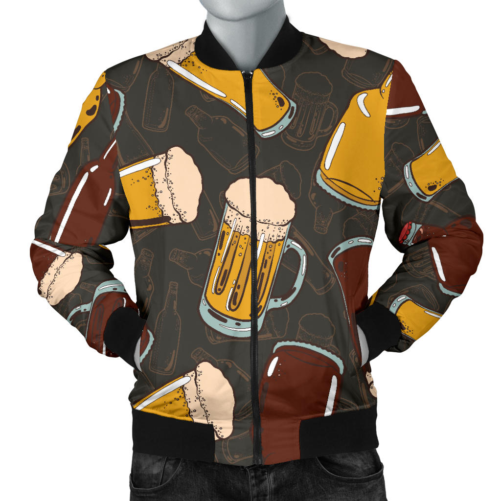 Beer Pattern Print Design 03 Men Bomber Jacket