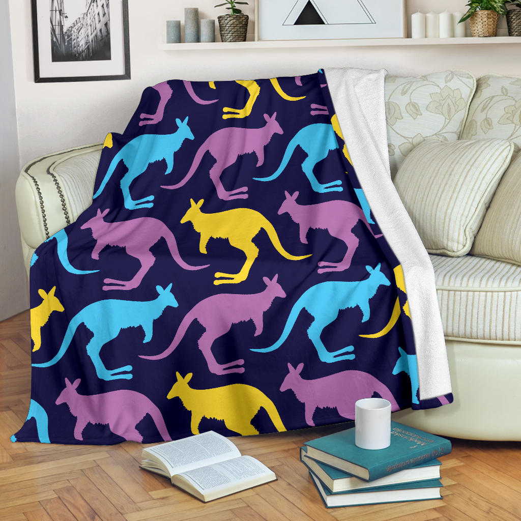 Kangaroos Pattern Print Design 02 Premium Blanket