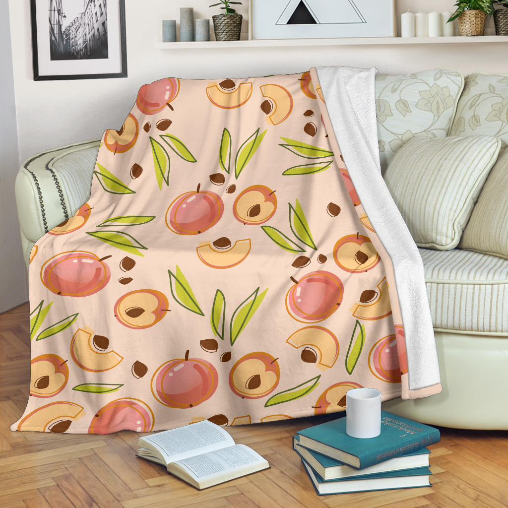 Peach Pattern Print Design A01 Premium Blanket