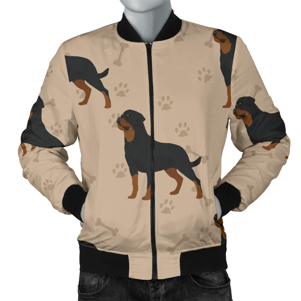 Rottweiler Pattern Print Design A01 Men Bomber Jacket