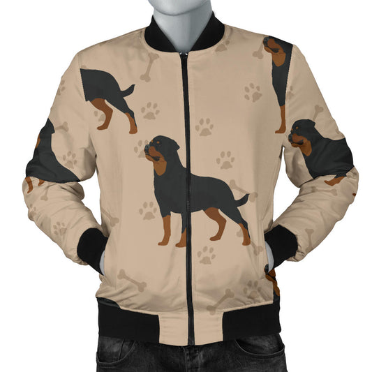 Rottweiler Pattern Print Design A01 Men Bomber Jacket