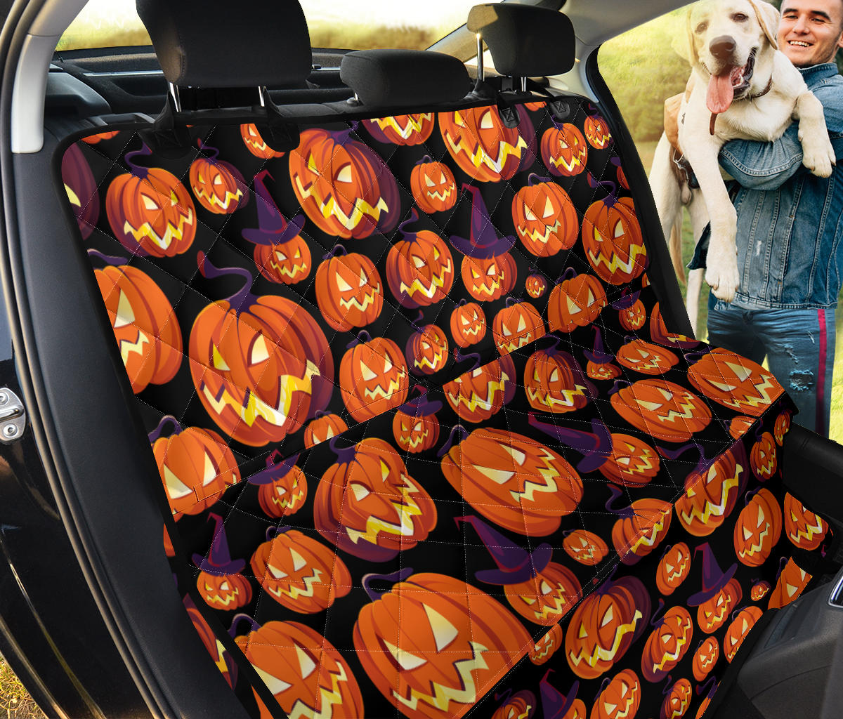 Halloween Pattern Print Design 04 Rear Dog Car Seat Cover Hammock