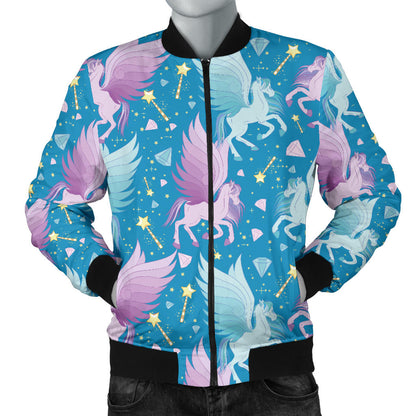 Pegasus Pattern Print Design 04 Men Bomber Jacket