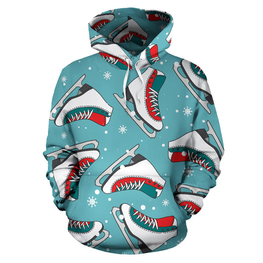 Ice Skate Pattern Print Design 03 Pullover Hoodie