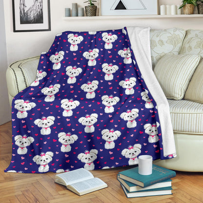 Maltese Pattern Print Design 02 Premium Blanket