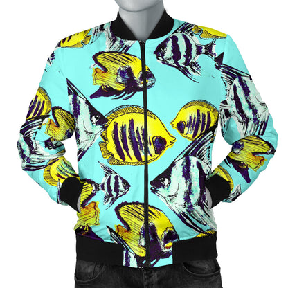 Angelfish Pattern Print Design 02 Men Bomber Jacket