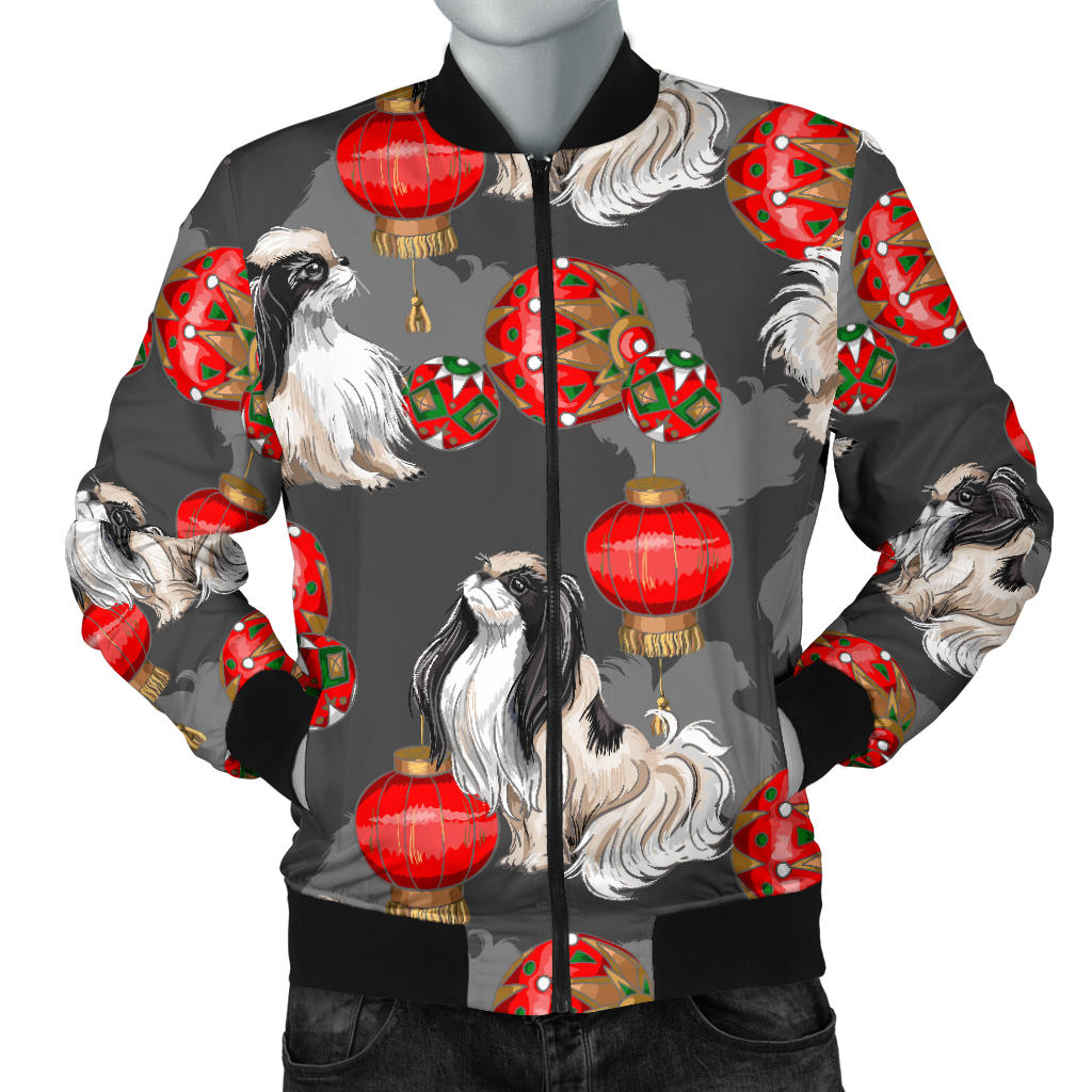 Japanese Chin Pattern Print Design 02 Men Bomber Jacket
