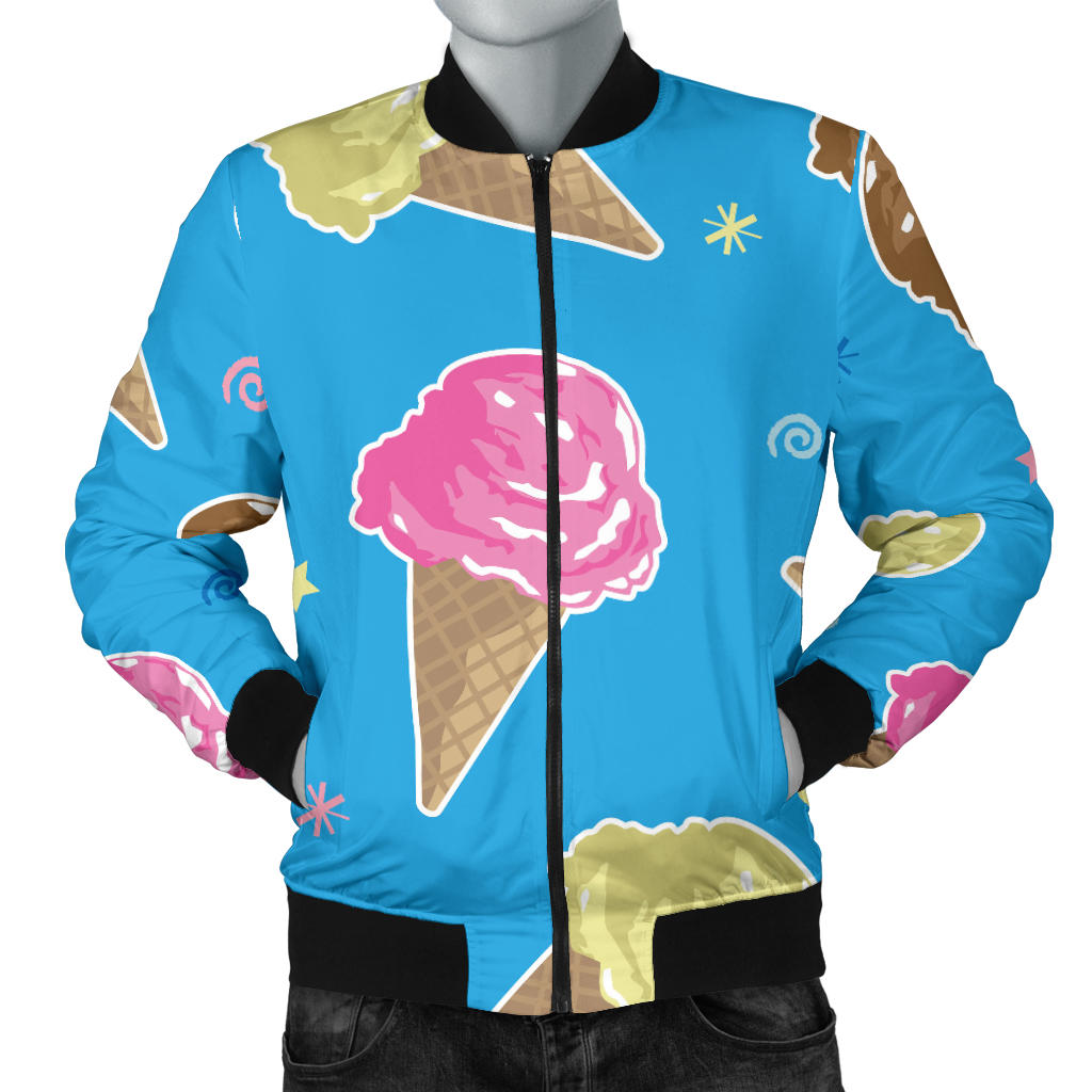Ice Cream Pattern Print Design 01 Men Bomber Jacket