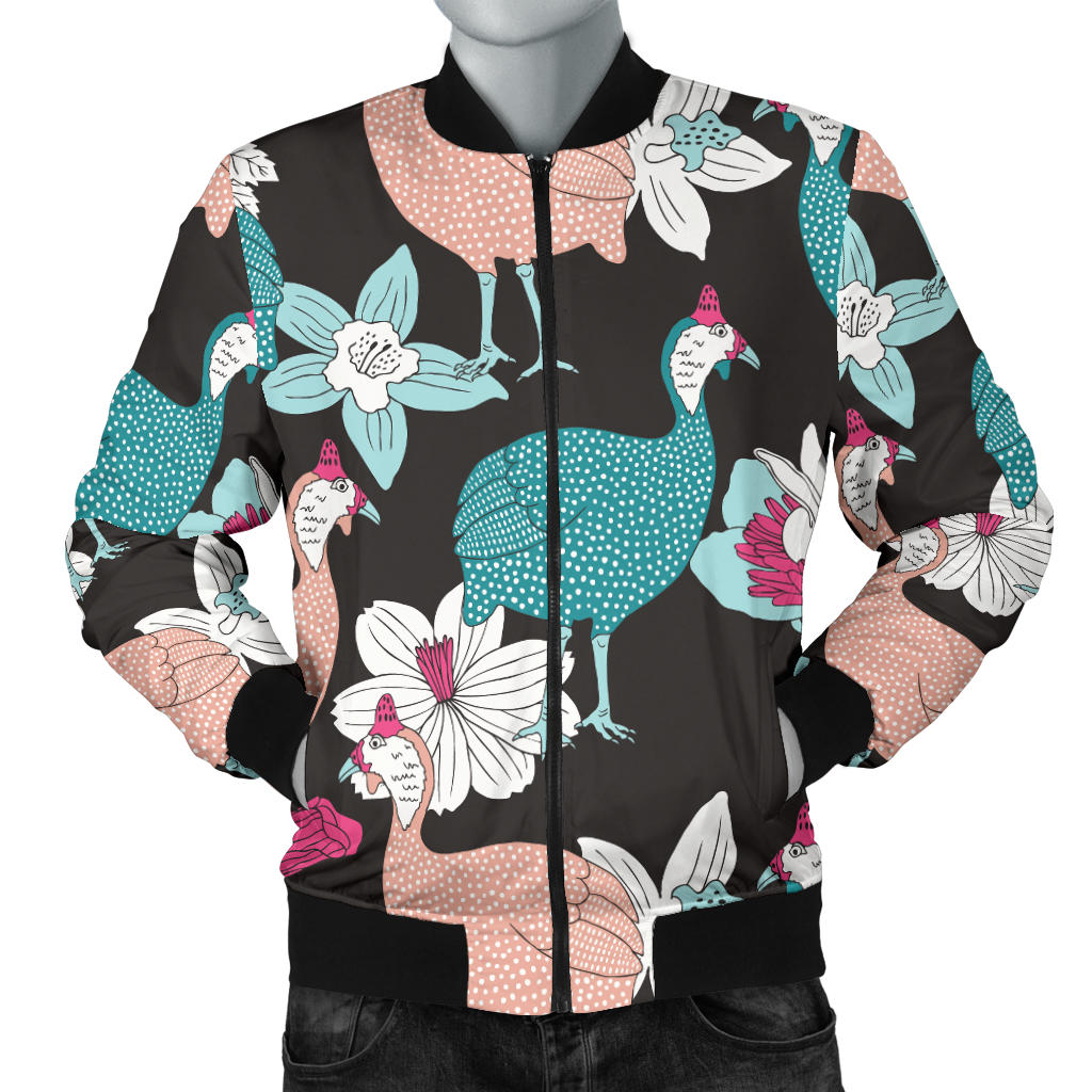 Guinea Fowl Pattern Print Design 03 Men Bomber Jacket