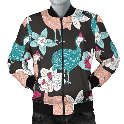 Guinea Fowl Pattern Print Design 03 Men Bomber Jacket