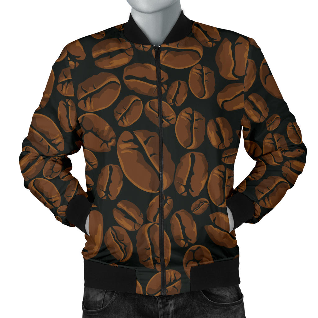 Coffee Pattern Print Design 01 Men Bomber Jacket