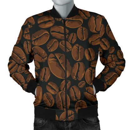 Coffee Pattern Print Design 01 Men Bomber Jacket