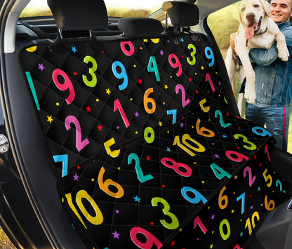 Number Pattern Print Design A04 Rear Dog Car Seat Cover Hammock
