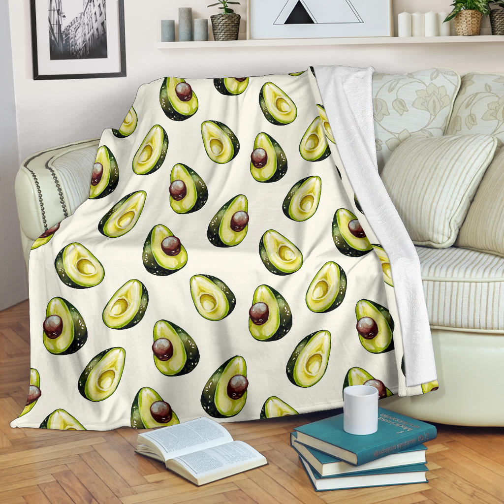 Avocado Pattern Print Design 01 Premium Blanket