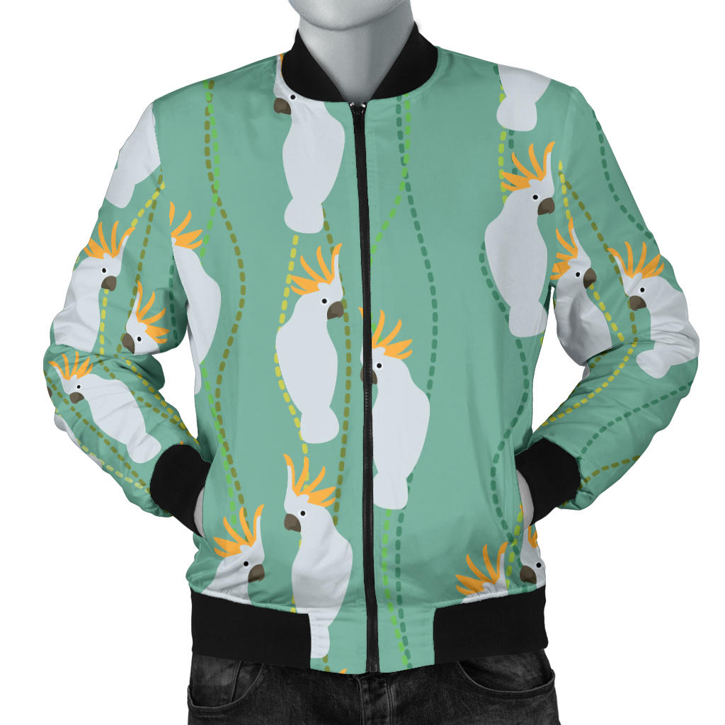 Cockatoo Pattern Print Design 01 Men Bomber Jacket